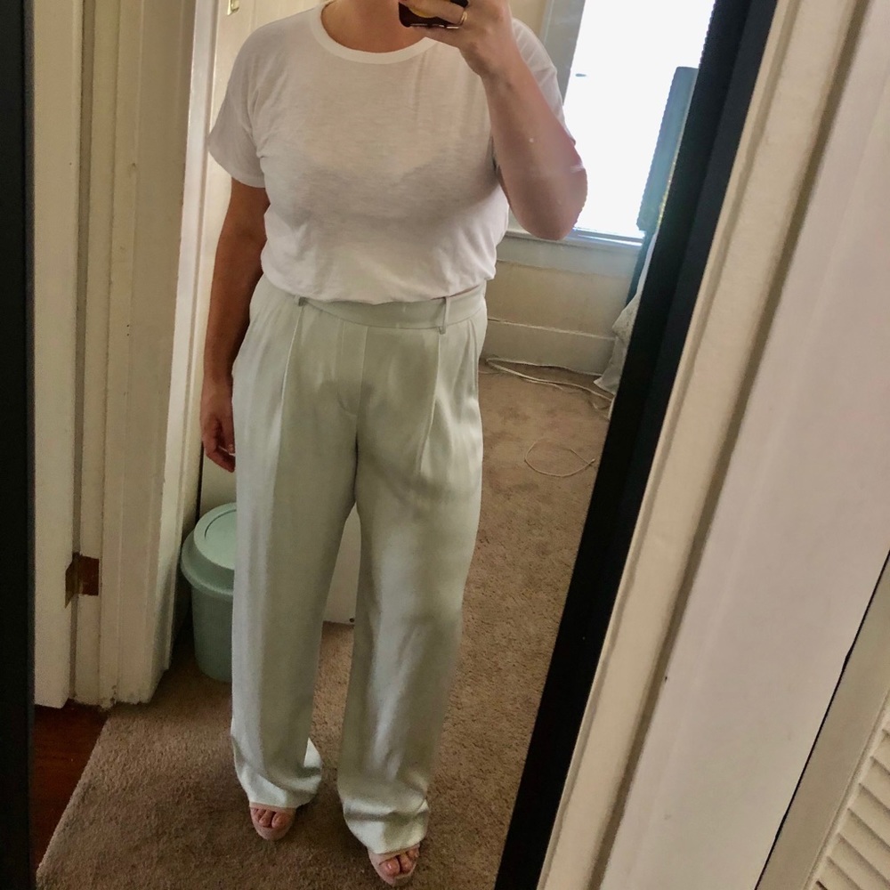 Vince Wide Leg Pale Green Pant - Size L